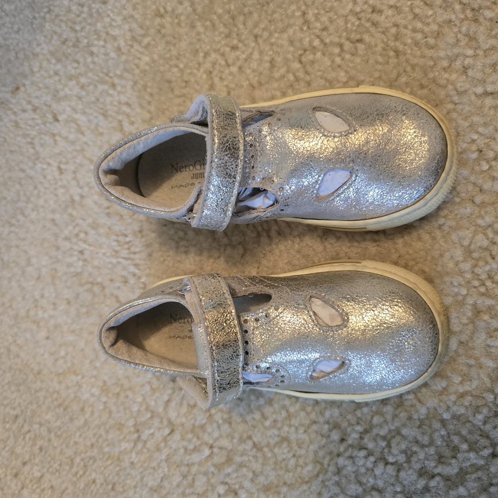 Nero Giardini Toddler Leather Silver Kids Shoes